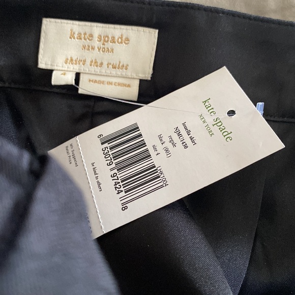 Kate Spade “Louella” black silk midi flared skirt US4, NWT, never worn - Picture 3 of 4
